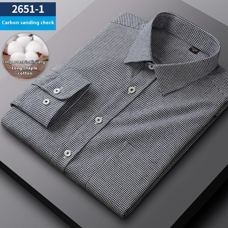 Men's Spring And Autumn Coat Casual Cotton Brushed Plaid Shirt - PratSN