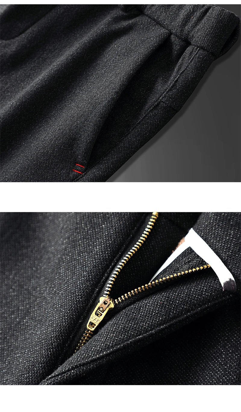 Mens Spring Autumn Fashion Business Casual Long Black Blue Grey Pants Suit Pants Male Elastic Straight Formal Trousers New Style - PratSN