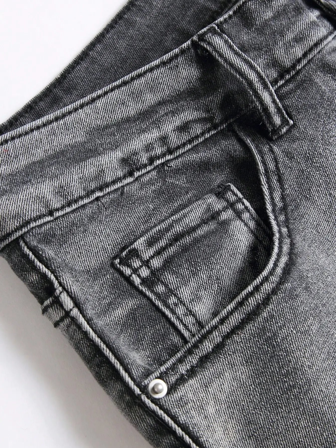 Men‘s Stretchy Denim Jeans Streetwear Tearing Patchwork Holes Ripped Denim Elastic Waist Casual Pants Slim fit Straight Trousers - PratSN