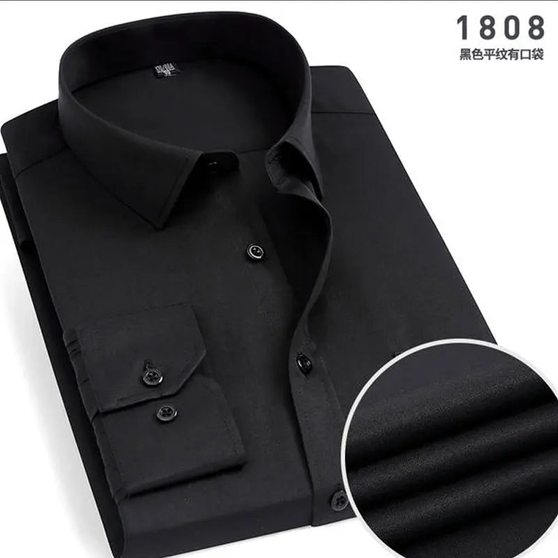 Men's Striped long - sleeved Shirt Non - ironing Anti - wrinkle Comfortable Breathable Business Casual Fashion Slim Fit - PratSN