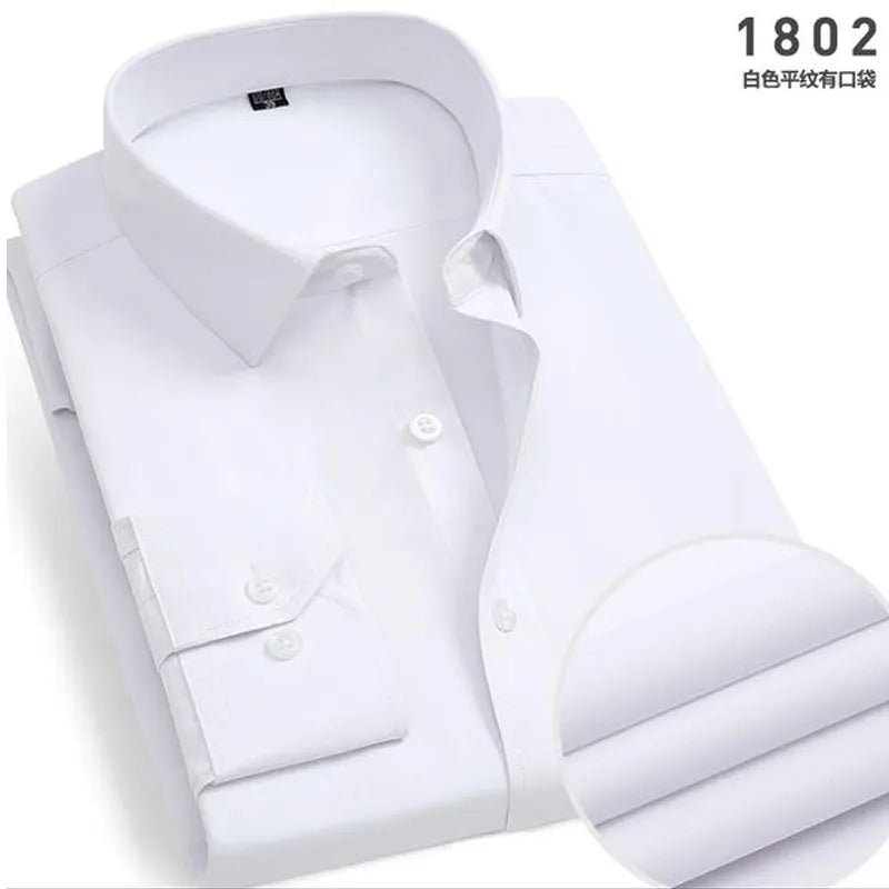 Men's Striped long - sleeved Shirt Non - ironing Anti - wrinkle Comfortable Breathable Business Casual Fashion Slim Fit - PratSN