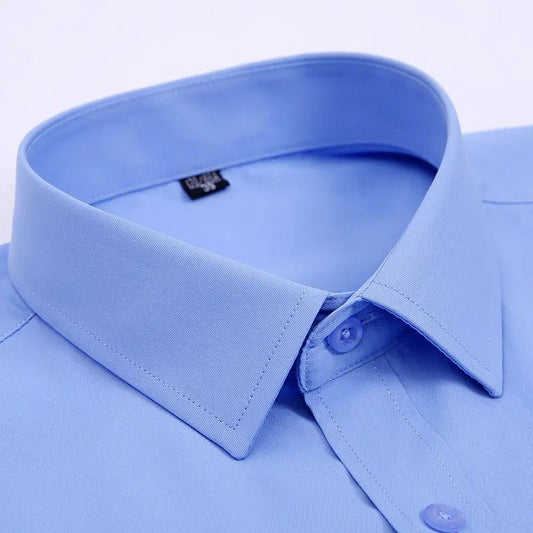 Men's Striped long - sleeved Shirt Non - ironing Anti - wrinkle Comfortable Breathable Business Casual Fashion Slim Fit - PratSN