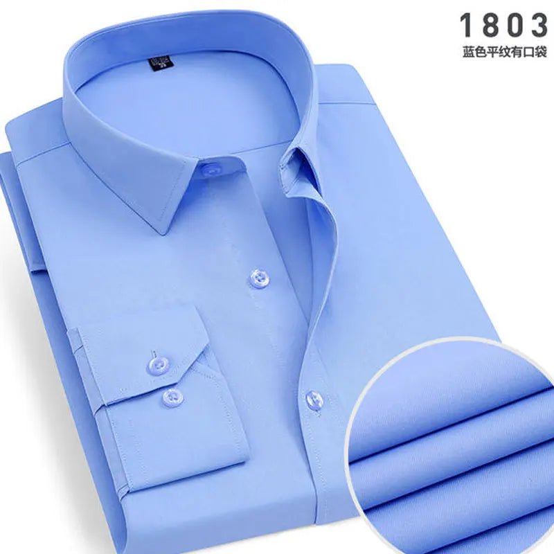 Men's Striped long - sleeved Shirt Non - ironing Anti - wrinkle Comfortable Breathable Business Casual Fashion Slim Fit - PratSN