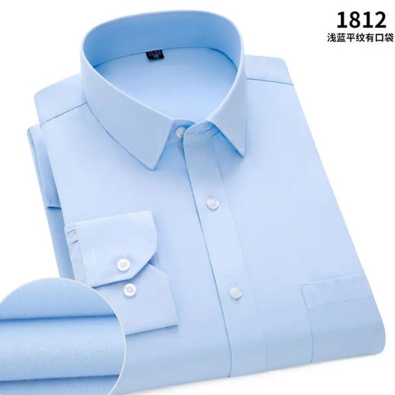 Men's Striped long - sleeved Shirt Non - ironing Anti - wrinkle Comfortable Breathable Business Casual Fashion Slim Fit - PratSN