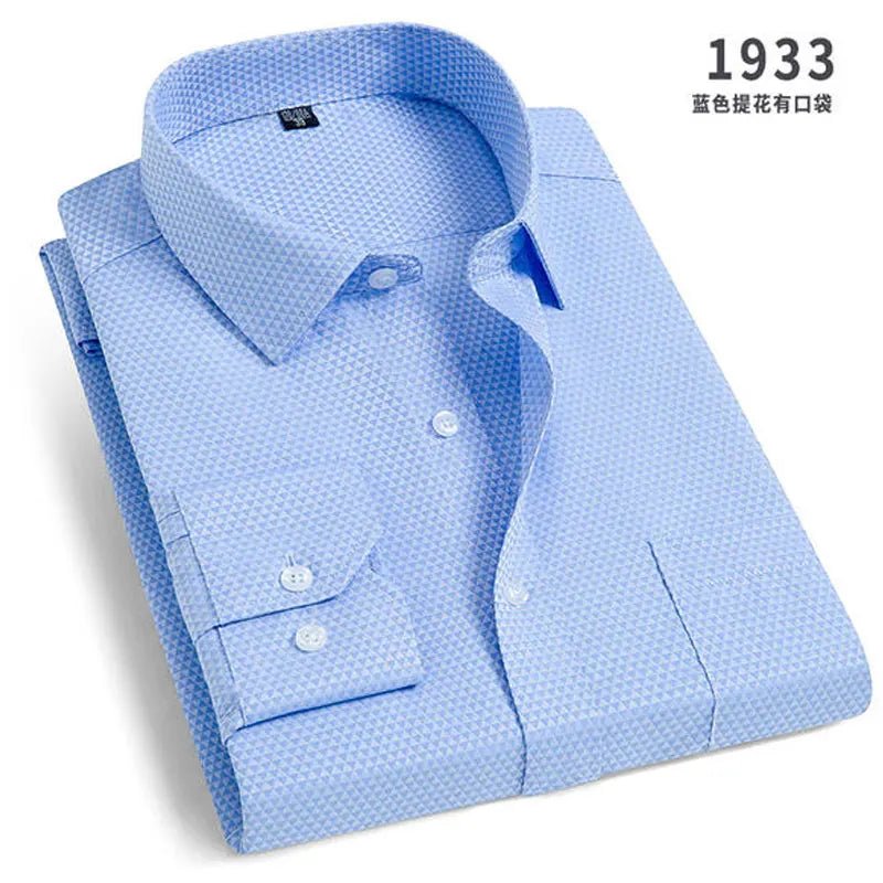 Men's Striped long - sleeved Shirt Non - ironing Anti - wrinkle Comfortable Breathable Business Casual Fashion Slim Fit - PratSN