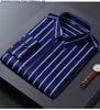 Mens Striped Shirts Korean Fashion Business Formal Wear Long Sleeve Men's Social Shirt Dress Slim Fit Elastic Office Blouse Male - PratSN