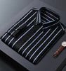 Mens Striped Shirts Korean Fashion Business Formal Wear Long Sleeve Men's Social Shirt Dress Slim Fit Elastic Office Blouse Male - PratSN