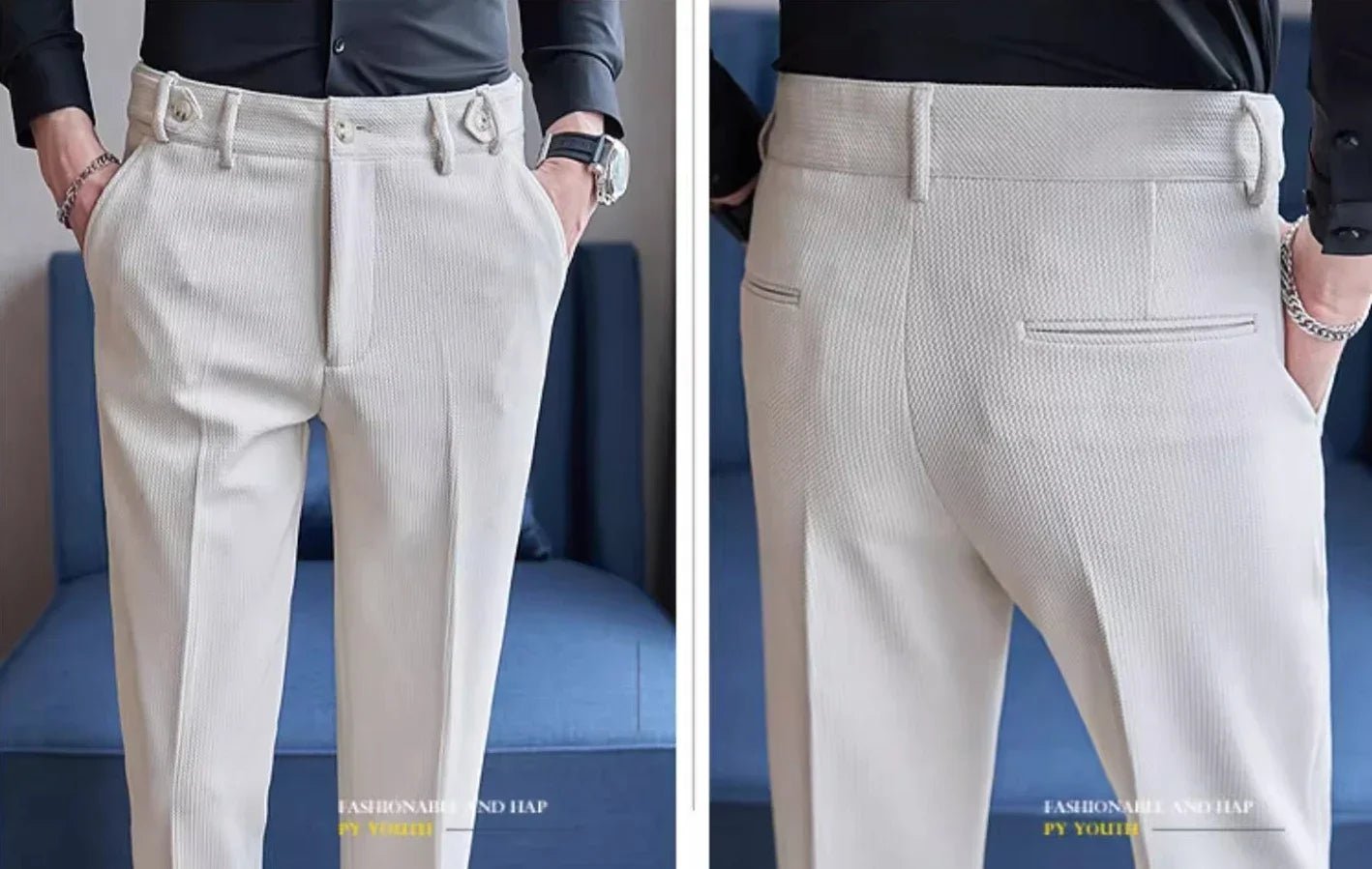 Men's Suit Pants, White Black Trousers, Gray Khaki Trousers, Men's Fashion Slim Fit Trousers, Size 28 29 30 31 32 33 34 36 - PratSN