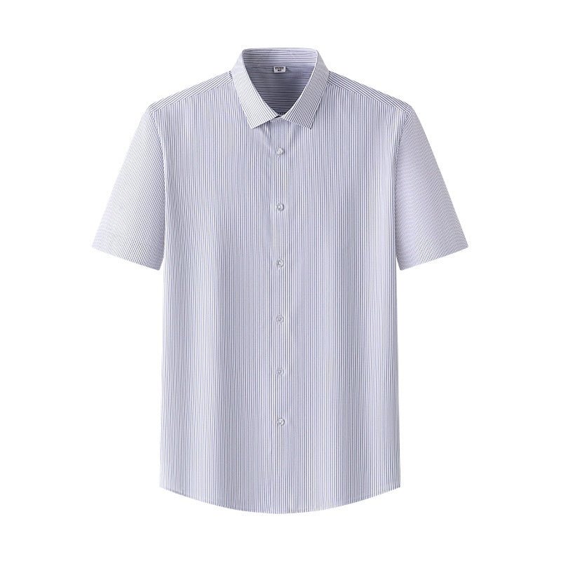 Men's Summer Silk Shirt Striped Short - sleeved Shirt - PratSN