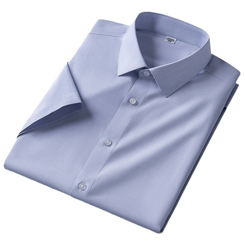Men's Summer Silk Shirt Striped Short - sleeved Shirt - PratSN