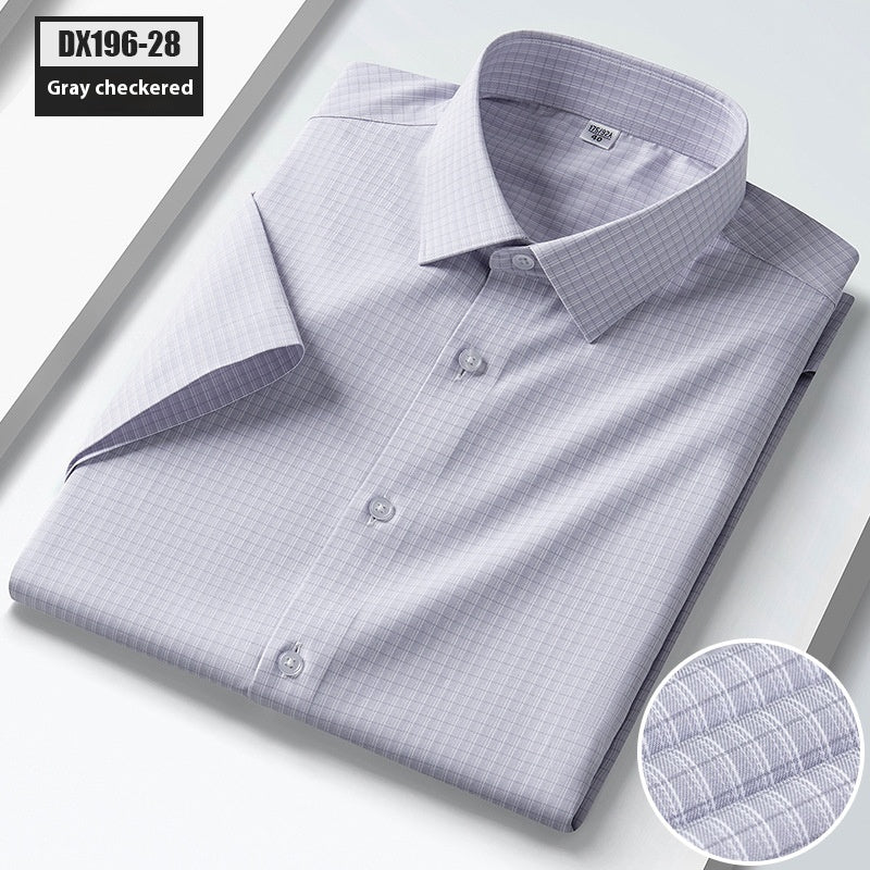 Men's Summer Silk Shirt Striped Short - sleeved Shirt - PratSN