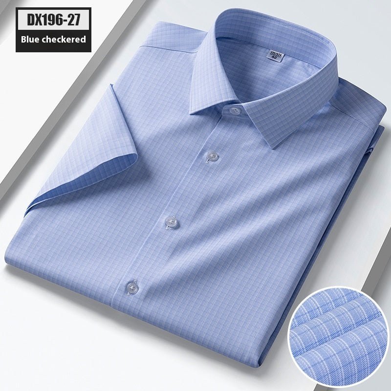 Men's Summer Silk Shirt Striped Short - sleeved Shirt - PratSN