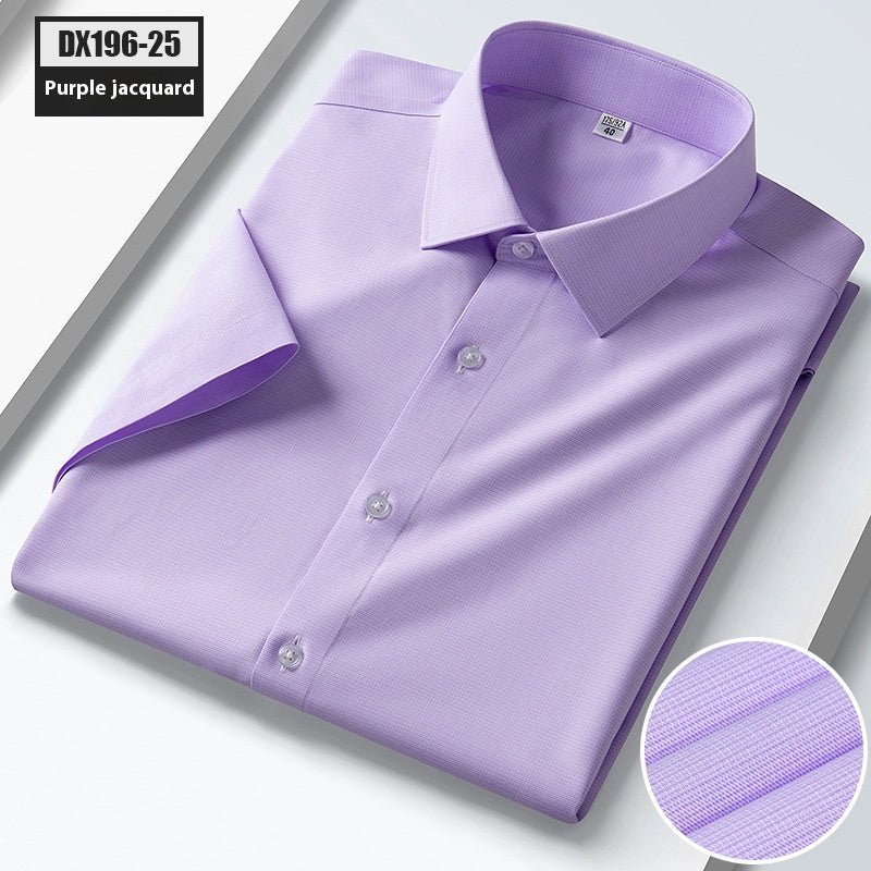 Men's Summer Silk Shirt Striped Short - sleeved Shirt - PratSN