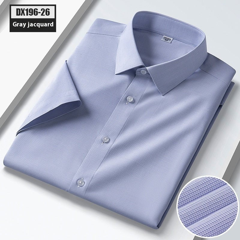 Men's Summer Silk Shirt Striped Short - sleeved Shirt - PratSN