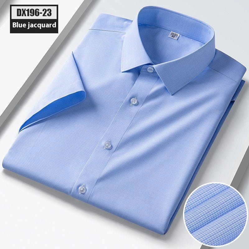 Men's Summer Silk Shirt Striped Short - sleeved Shirt - PratSN