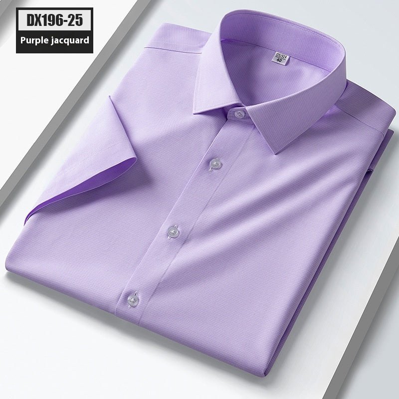 Men's Summer Silk Shirt Striped Short - sleeved Shirt - PratSN