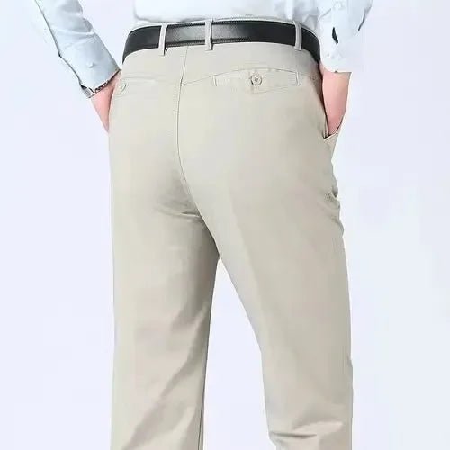 Men's Summer Thin Pants Classic Casual 100% Cotton Business Fashion Stretch Solid Comfortable Elastic Straigh Trousers KOACUS - PratSN