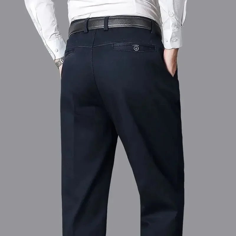 Men's Summer Thin Pants Classic Casual 100% Cotton Business Fashion Stretch Solid Comfortable Elastic Straigh Trousers KOACUS - PratSN