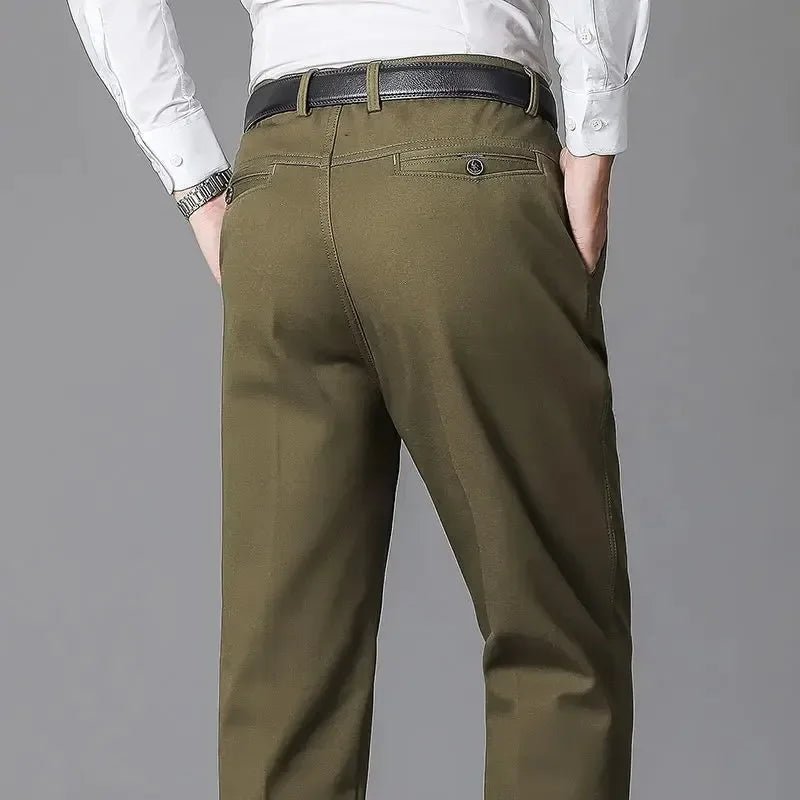 Men's Summer Thin Pants Classic Casual 100% Cotton Business Fashion Stretch Solid Comfortable Elastic Straigh Trousers KOACUS - PratSN