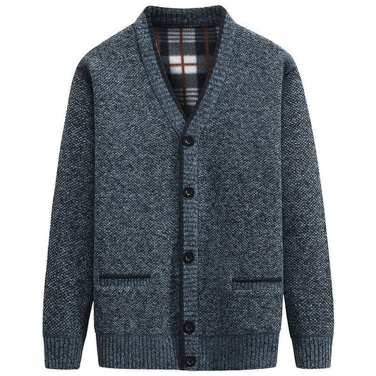 Men's Thickened Fashion Cardigan Sweater V - neck Slimming - PratSN