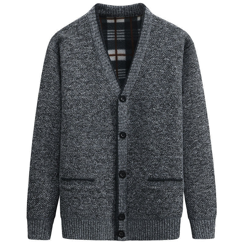 Men's Thickened Fashion Cardigan Sweater V - neck Slimming - PratSN