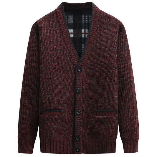 Men's Thickened Fashion Cardigan Sweater V - neck Slimming - PratSN