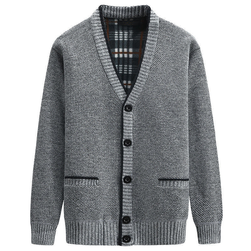 Men's Thickened Fashion Cardigan Sweater V - neck Slimming - PratSN