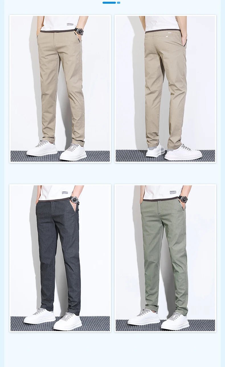 Men's Thin Straight - leg Slim Casual Pants Classic Style Advanced Stretch Trouser 2024 New Male Popular Clothing 28 - 38 - PratSN