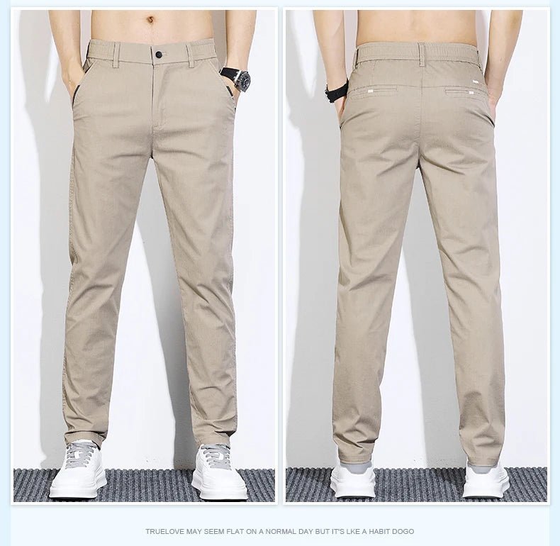 Men's Thin Straight - leg Slim Casual Pants Classic Style Advanced Stretch Trouser 2024 New Male Popular Clothing 28 - 38 - PratSN