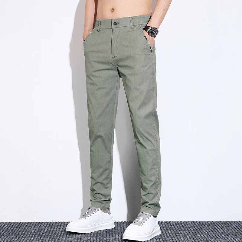 Men's Thin Straight - leg Slim Casual Pants Classic Style Advanced Stretch Trouser 2024 New Male Popular Clothing 28 - 38 - PratSN