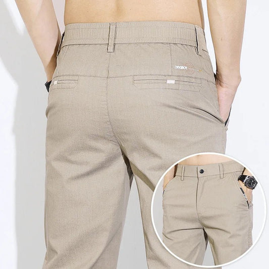 Men's Thin Straight - leg Slim Casual Pants Classic Style Advanced Stretch Trouser 2024 New Male Popular Clothing 28 - 38 - PratSN