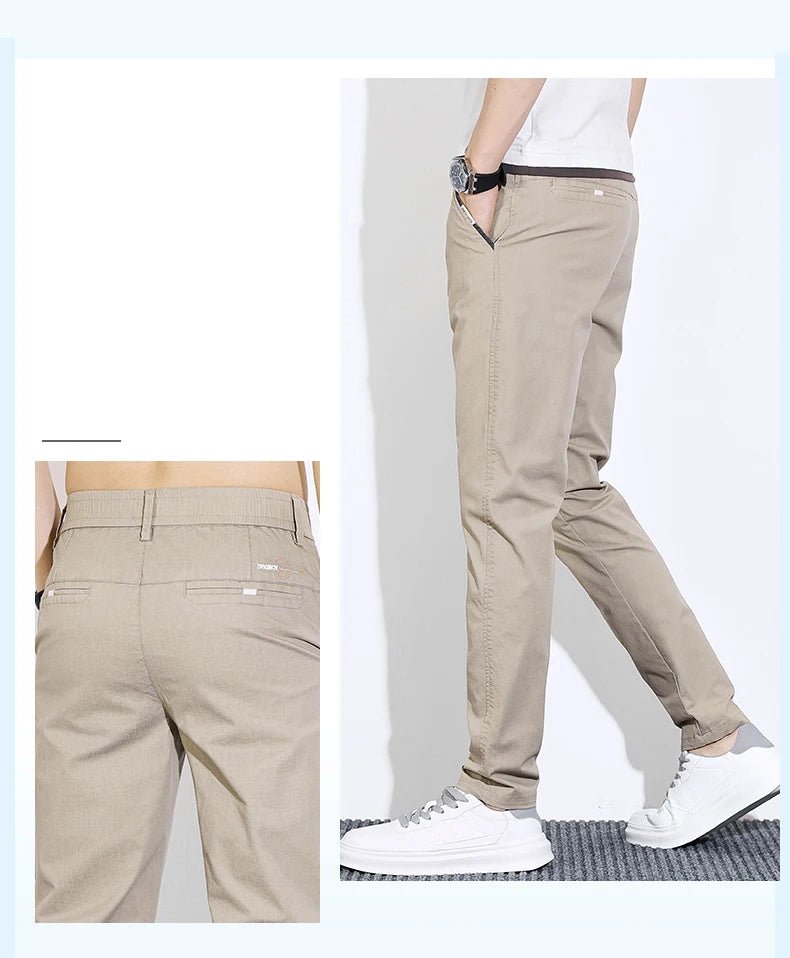 Men's Thin Straight - leg Slim Casual Pants Classic Style Advanced Stretch Trouser 2024 New Male Popular Clothing 28 - 38 - PratSN