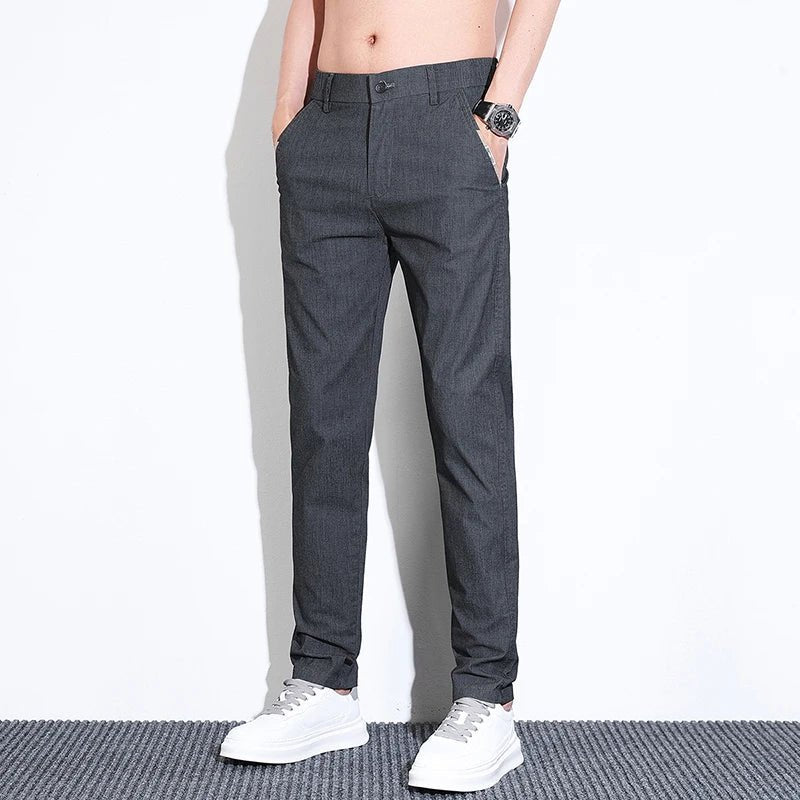 Men's Thin Straight - leg Slim Casual Pants Classic Style Advanced Stretch Trouser 2024 New Male Popular Clothing 28 - 38 - PratSN