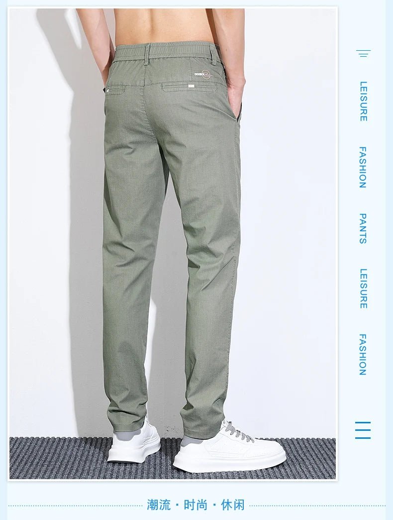 Men's Thin Straight - leg Slim Casual Pants Classic Style Advanced Stretch Trouser 2024 New Male Popular Clothing 28 - 38 - PratSN