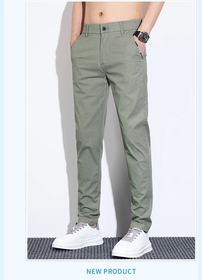 Men's Thin Straight - leg Slim Casual Pants Classic Style Advanced Stretch Trouser 2024 New Male Popular Clothing 28 - 38 - PratSN