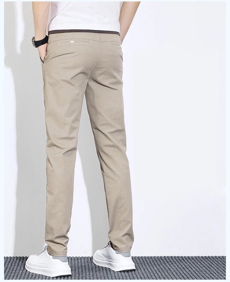 Men's Thin Straight - leg Slim Casual Pants Classic Style Advanced Stretch Trouser 2024 New Male Popular Clothing 28 - 38 - PratSN