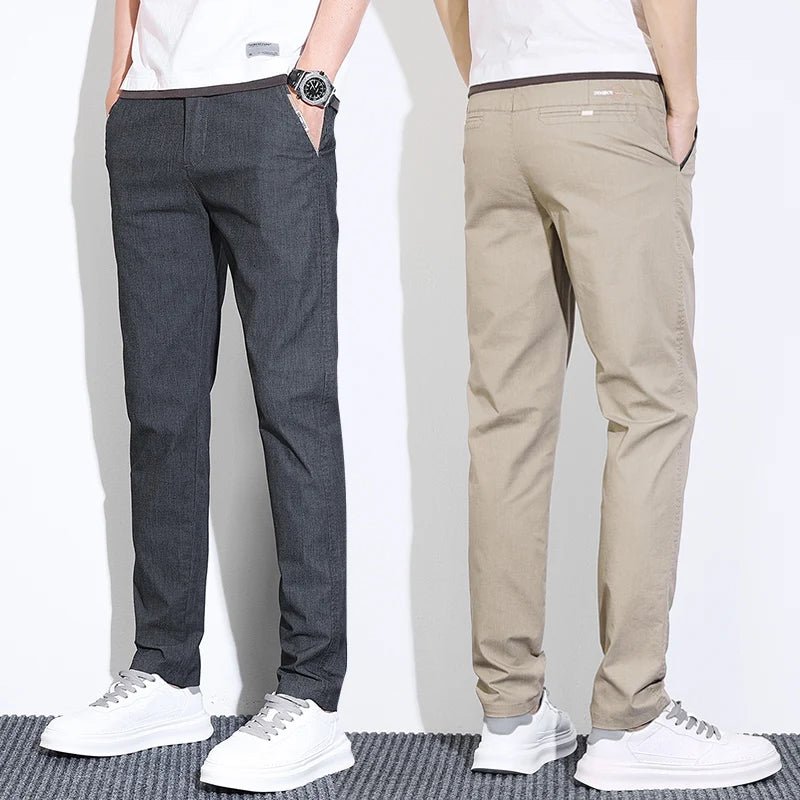 Men's Thin Straight - leg Slim Casual Pants Classic Style Advanced Stretch Trouser 2024 New Male Popular Clothing 28 - 38 - PratSN