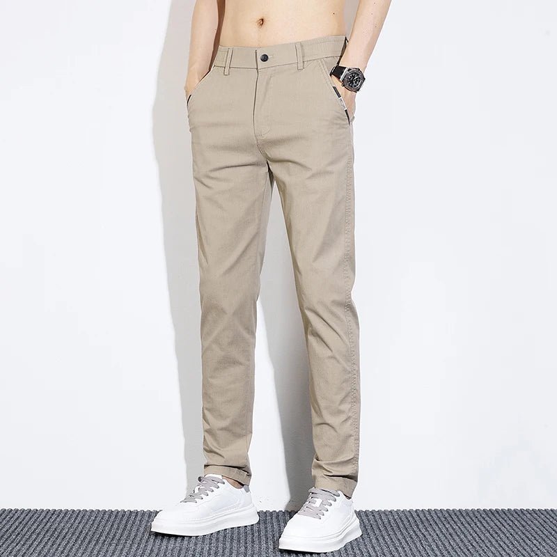 Men's Thin Straight - leg Slim Casual Pants Classic Style Advanced Stretch Trouser 2024 New Male Popular Clothing 28 - 38 - PratSN