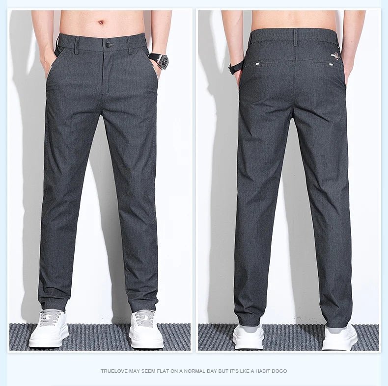 Men's Thin Straight - leg Slim Casual Pants Classic Style Advanced Stretch Trouser 2024 New Male Popular Clothing 28 - 38 - PratSN