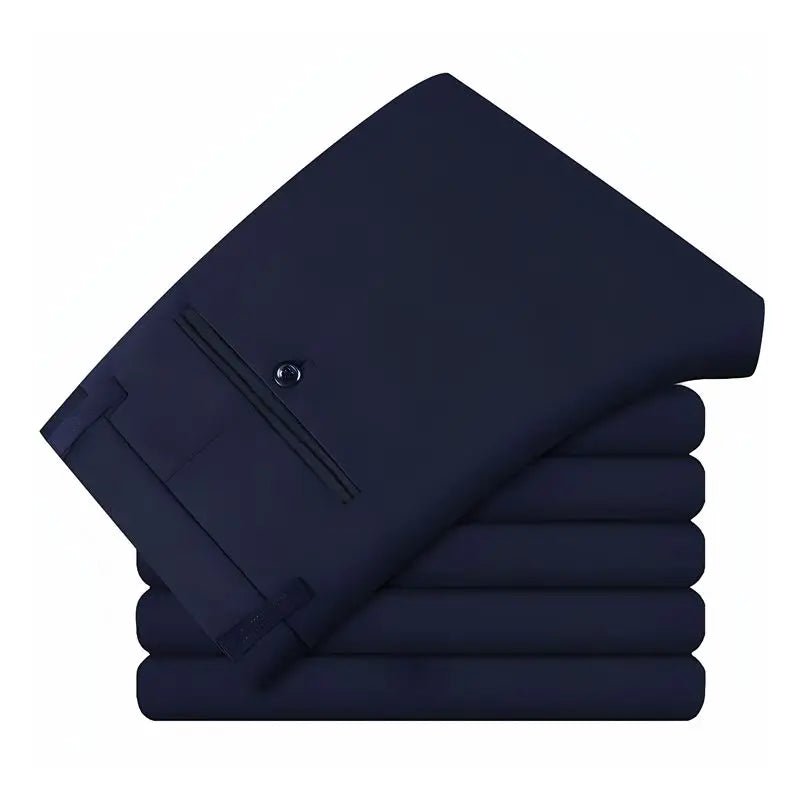 Men's Travel Dress Pants Stretch, No Iron Required Business Trousers, British Classic Slim Fit Lightweight Office Work Pants - PratSN