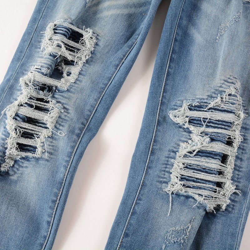 Men's Trendy Brand Frayed Denim Patch - PratSN