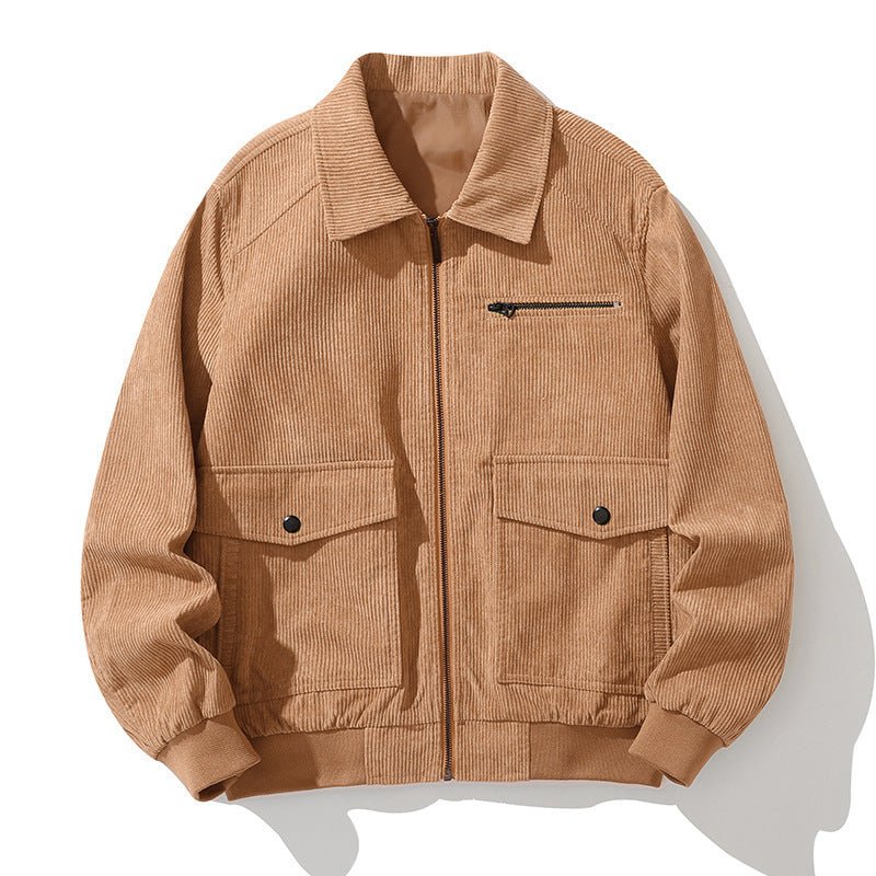 Men's Trendy Style Lapel Corduroy Coat Winter Jacket - PratSN