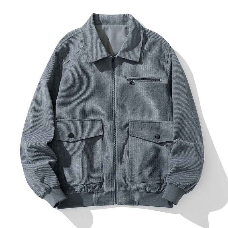 Men's Trendy Style Lapel Corduroy Coat Winter Jacket - PratSN