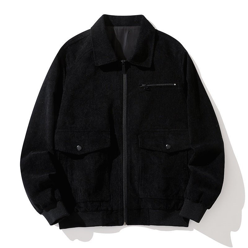 Men's Trendy Style Lapel Corduroy Coat Winter Jacket - PratSN