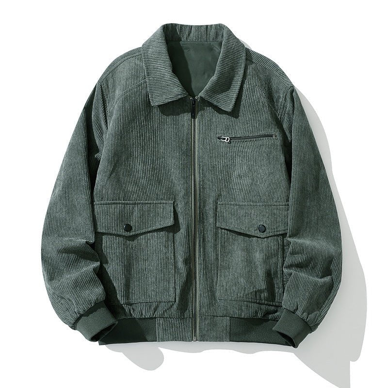 Men's Trendy Style Lapel Corduroy Coat Winter Jacket - PratSN