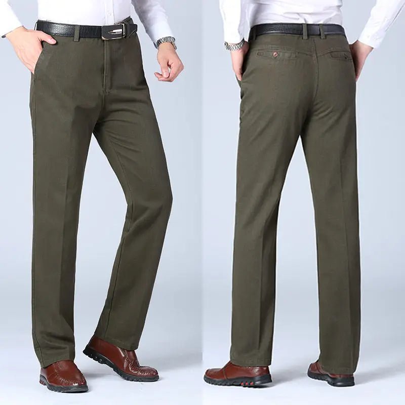 Mens Trousers Business Casual Pants Autumn Spring Dress Straight Pants Black Suit Pants Loose Formal Dress Pants - PratSN