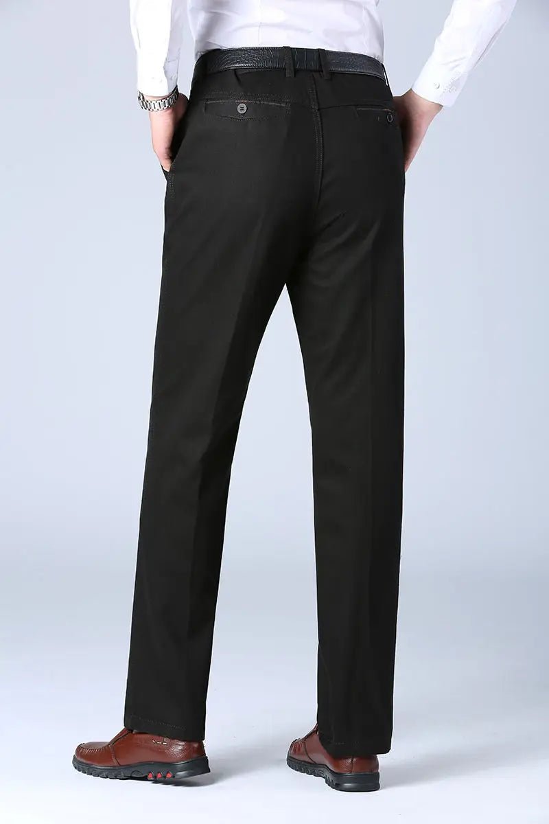 Mens Trousers Business Casual Pants Autumn Spring Dress Straight Pants Black Suit Pants Loose Formal Dress Pants - PratSN