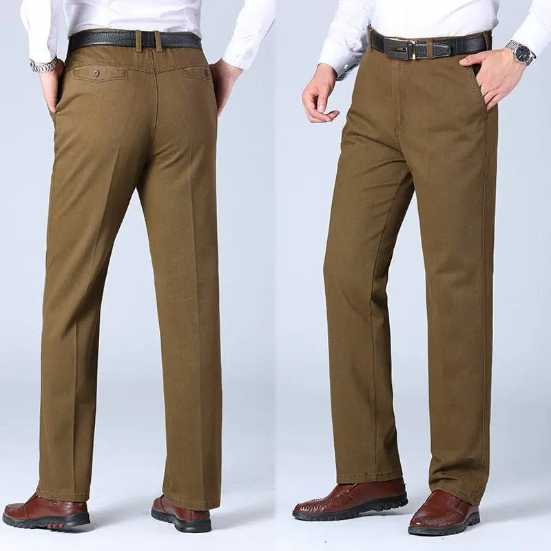 Mens Trousers Business Casual Pants Autumn Spring Dress Straight Pants Black Suit Pants Loose Formal Dress Pants - PratSN