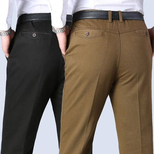 Mens Trousers Business Casual Pants Autumn Spring Dress Straight Pants Black Suit Pants Loose Formal Dress Pants - PratSN