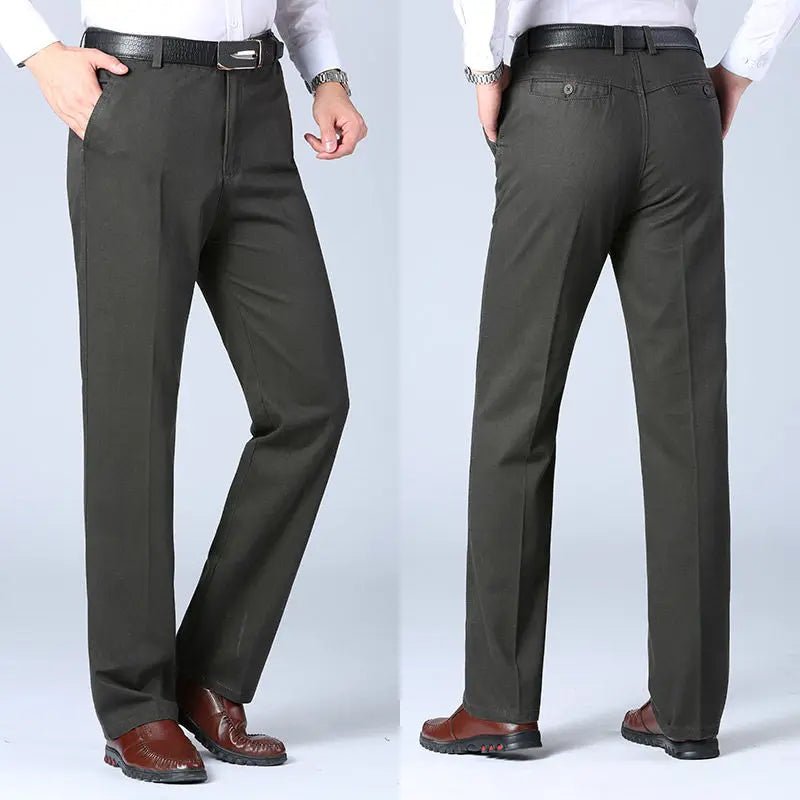 Mens Trousers Business Casual Pants Autumn Spring Dress Straight Pants Black Suit Pants Loose Formal Dress Pants - PratSN